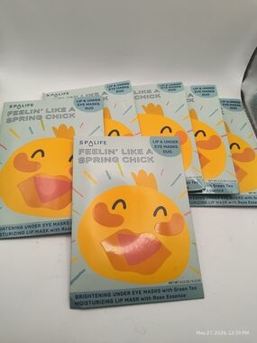 SPALIFE "Feelin' Like a Spring Chick" Lip & Under Eye Masks Duo 6 Pack NOS